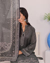 Mahnoor Khaddar – Grey Printed 3PC Ready to Wear