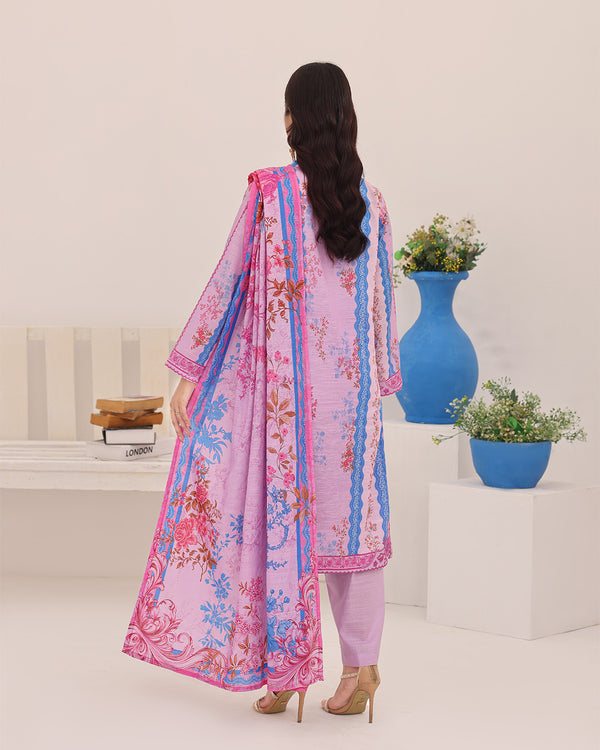 Mahnoor Khaddar – Pink Floral Printed 3PC Ready to Wear