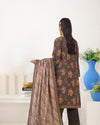 Mahnoor Khaddar – Dark Brown Floral Printed 3PC Ready to Wear
