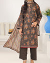 Mahnoor Khaddar – Dark Brown Floral Printed 3PC Ready to Wear