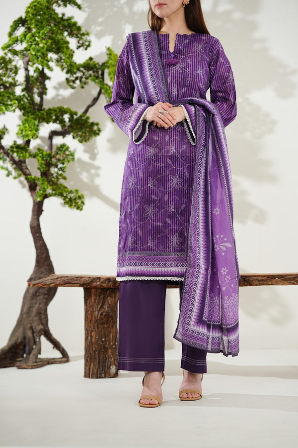 Kainat V2 3 piece stitched lawn suit for women by AIZAL Pakistan