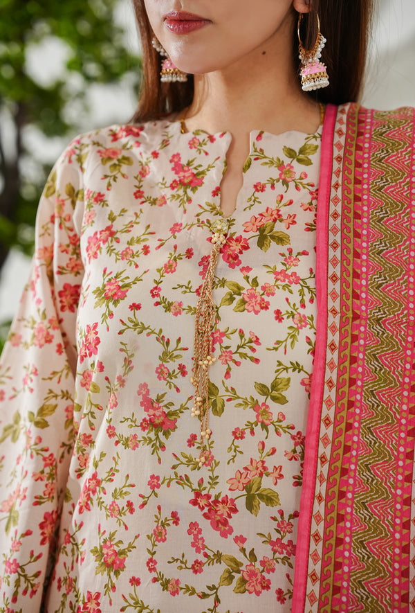 Kainat V2 3 piece stitched lawn suit for women by AIZAL Pakistan