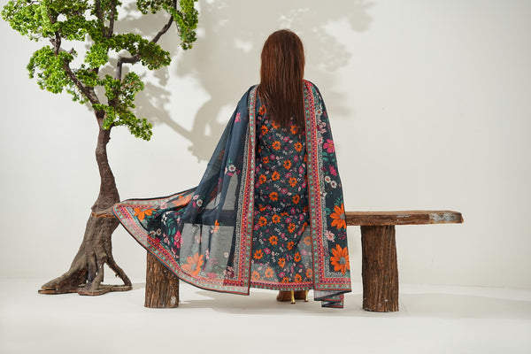 Kainat V2 3 piece stitched lawn suit for women by AIZAL Pakistan