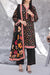 Maya Cambric black floral printed 3PC ready to wear suit with lawn dupatta