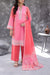 Maya Cambric coral pink floral printed 3PC ready to wear suit with lawn dupatta