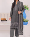 Mahnoor Khaddar – Grey Printed 3PC Ready to Wear