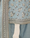 Mahnoor Khaddar – Dusty Blue Floral Printed 3PC Ready to Wear