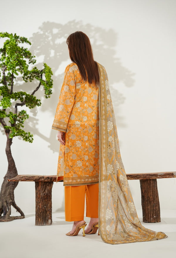 Kainat V2 3 piece stitched lawn suit for women by AIZAL Pakistan