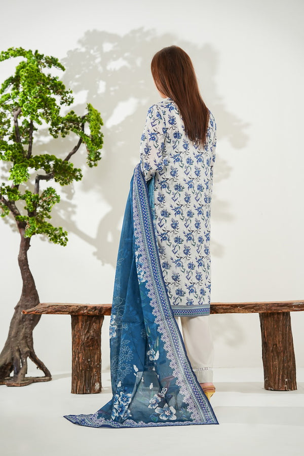 Kainat V2 3 piece stitched lawn suit for women by AIZAL Pakistan