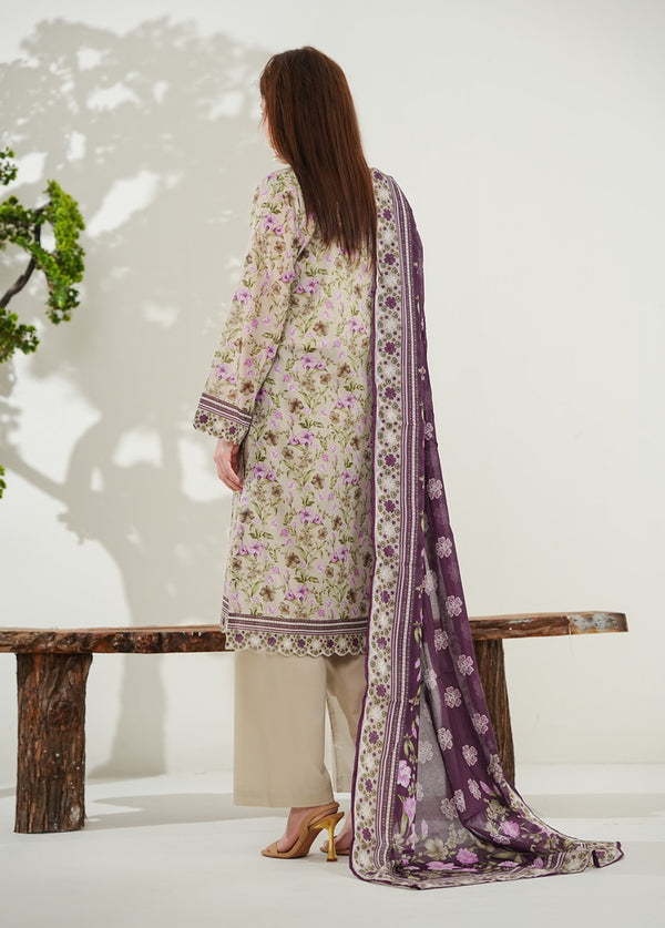 Kainat V2 3 piece stitched lawn suit for women by AIZAL Pakistan