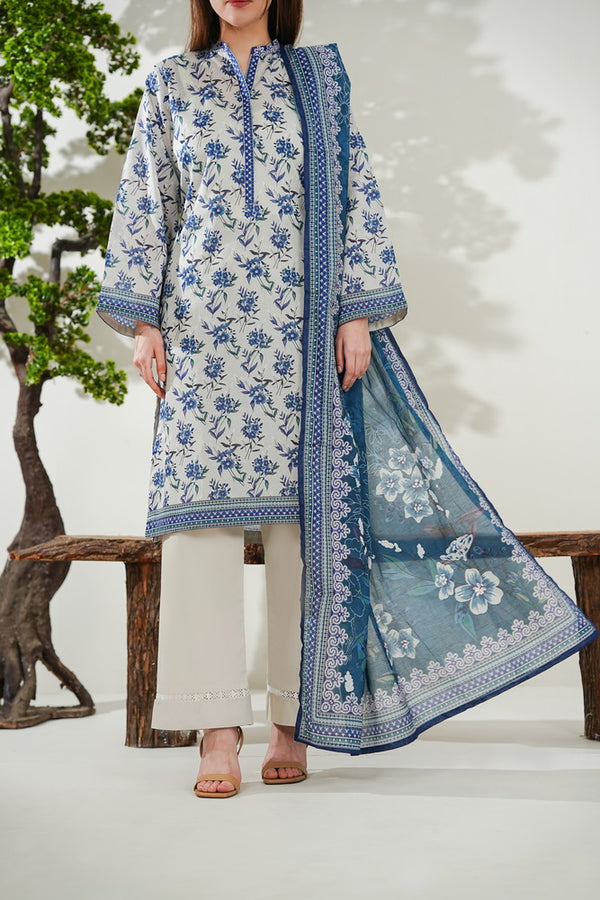 Kainat V2 3 piece stitched lawn suit for women by AIZAL Pakistan