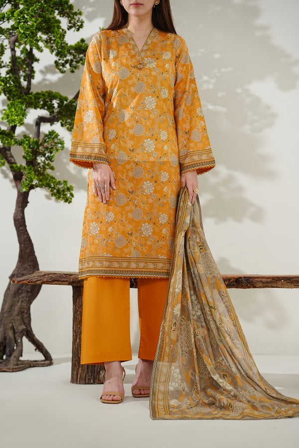Kainat V2 3 piece stitched lawn suit for women by AIZAL Pakistan