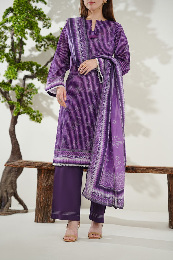 Kainat V2 3 piece stitched lawn suit for women by AIZAL Pakistan