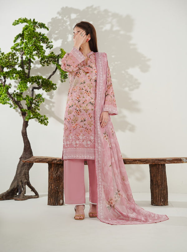 Kainat V2 3 piece stitched lawn suit for women by AIZAL Pakistan