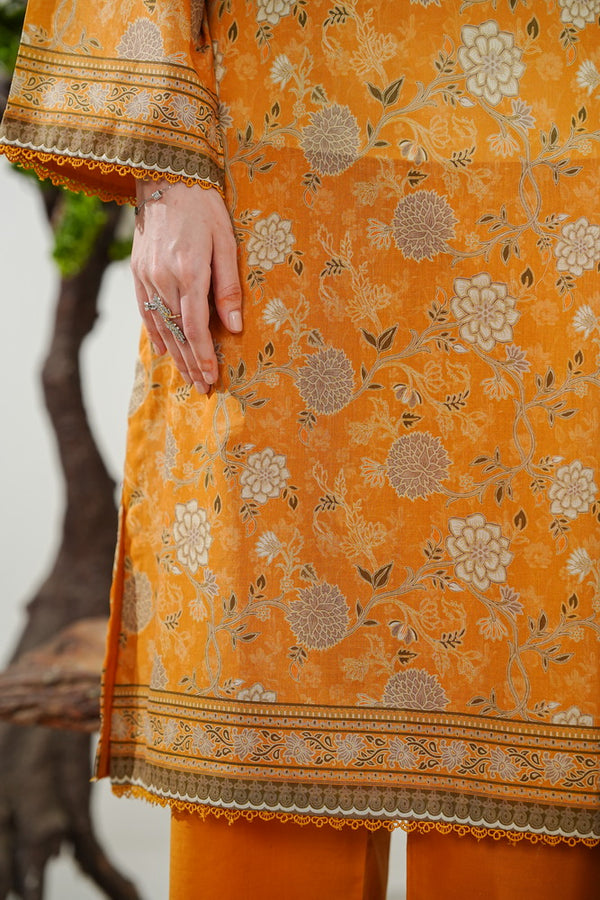 Kainat V2 3 piece stitched lawn suit for women by AIZAL Pakistan