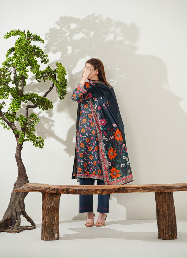 Kainat V2 3 piece stitched lawn suit for women by AIZAL Pakistan