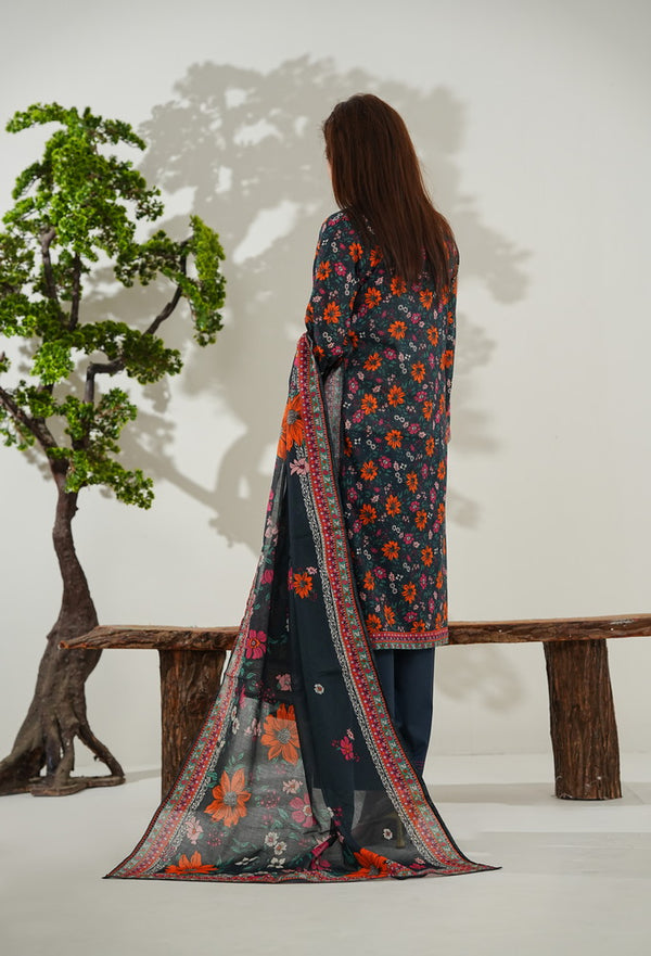 Kainat V2 3 piece stitched lawn suit for women by AIZAL Pakistan