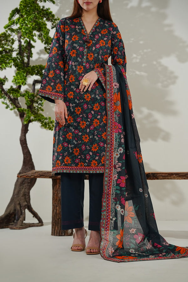 Kainat V2 3 piece stitched lawn suit for women by AIZAL Pakistan