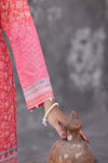 Maya Cambric – Coral Pink Floral Printed 3PC Ready to Wear