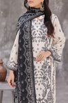 Maya Cambric – Ivory Black Floral Printed 3PC Ready to Wear