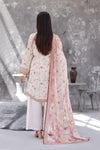 Maya Cambric – Ivory Pink Floral Printed 3PC Ready to Wear